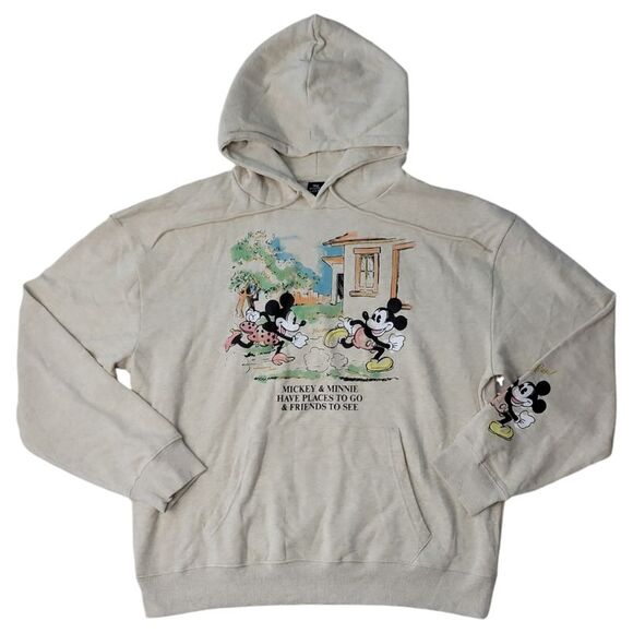 Women's Character Kangaroo Pocket Adjustable Drawstring Hoodie - Mickey & Minnie - Picture 1 of 3